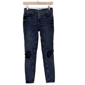 Free People Black Gray Distressed Skinny Jeans Sz 26